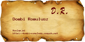Dombi Romulusz névjegykártya